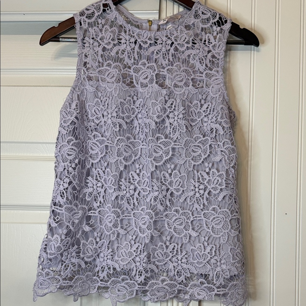 Nanette Lepore Lavender Lace Floral Blouse
